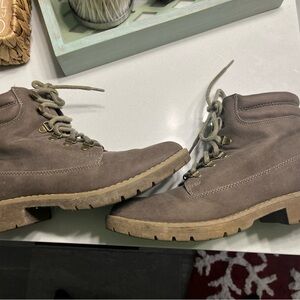 Women's Tan Lace-Up Boots